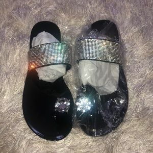 Black Glitter Sandals size 8 in women’s.